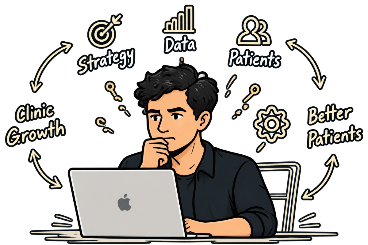 Sim is working on Strategy, Data, and Clinic Growth